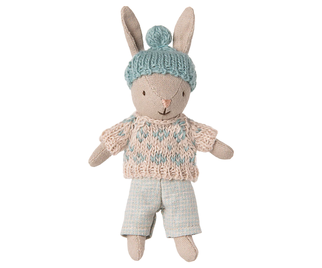 Maileg Winter rabbit, Micro - Sand - Mint Maileg