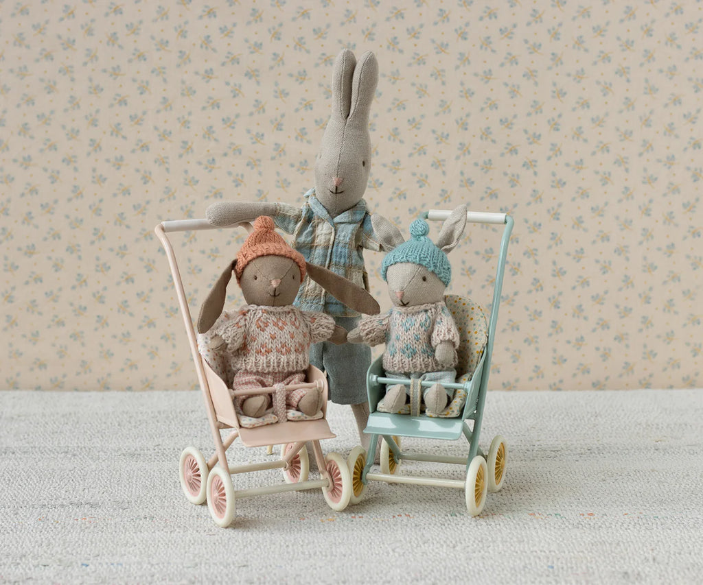 Maileg Winter rabbit, Micro - Sand - Mint Maileg