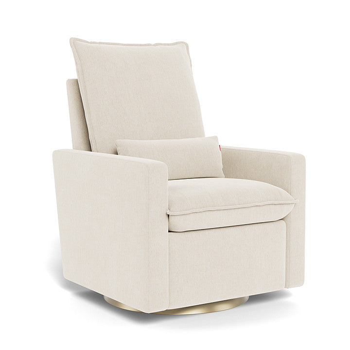 Monte Motorized Cortina Glider Recliner - Dune with Matte Gold Swivel Base Monte