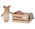 Maileg Pig in Box, Baby - Coral Maileg