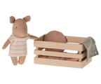 Maileg Pig in Box, Baby - Coral Maileg
