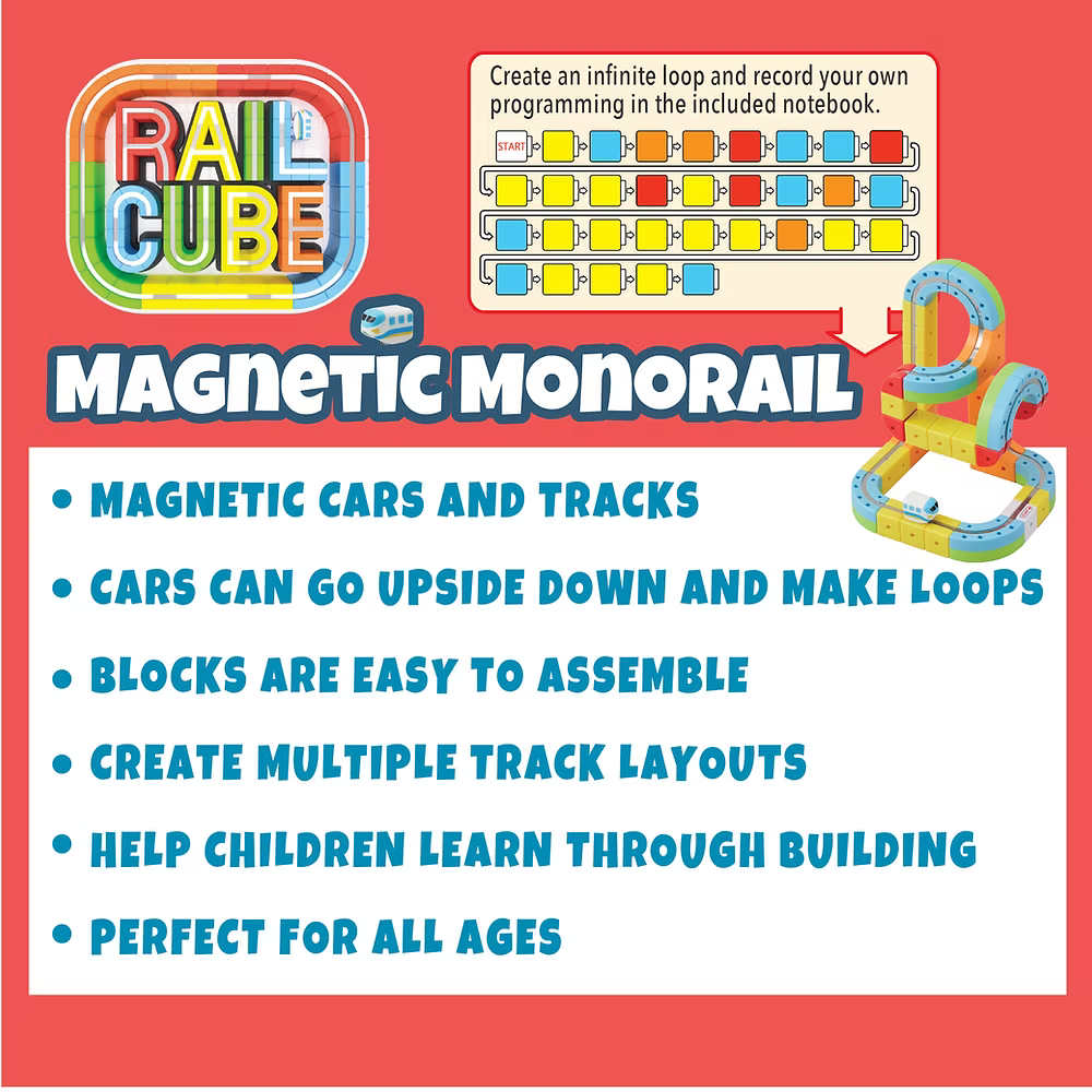 Rail Cube Magnetic Monorail Deluxe Set Rail Cube