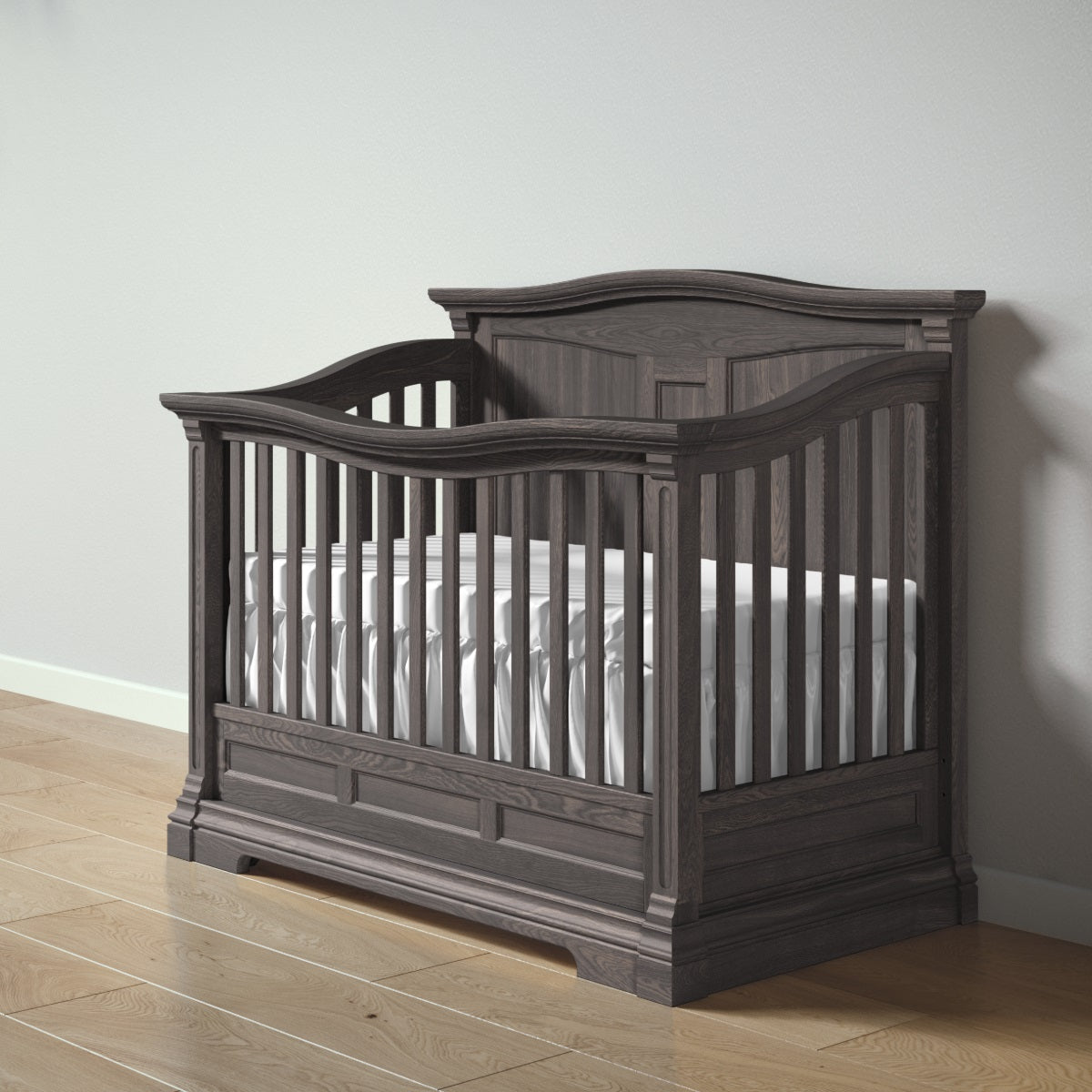 Romina Furniture Imperio Solid Back Convertible Crib - Nocello Romina Furniture