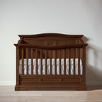 Romina Furniture Imperio Solid Back Convertible Crib - Nocello Romina Furniture