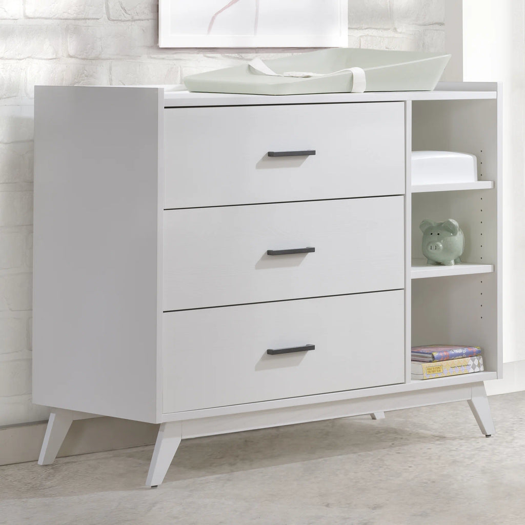 Tulip Juvenile Sissi Convertible Crib and 3 Drawer Dresser Set - White (Wood Grain) Tulip Juvenile