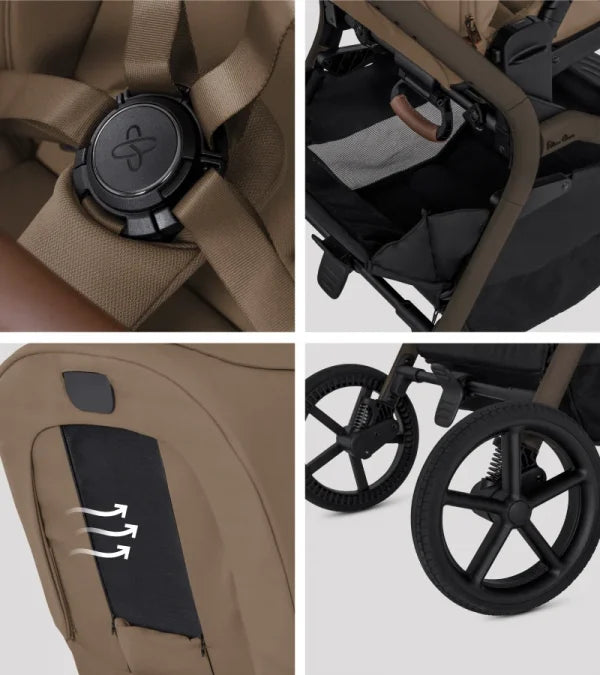 Silver Cross Breez Stroller and Bassinet Bundle - Maple Silver Cross