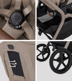 Silver Cross Breez Stroller and Bassinet Bundle - Champagne Silver Cross