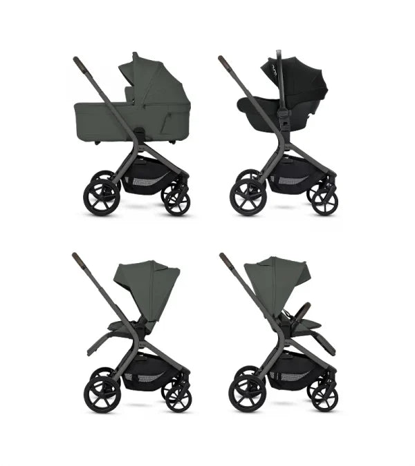 Silver Cross Breez Stroller and Bassinet Bundle - Pewter Silver Cross