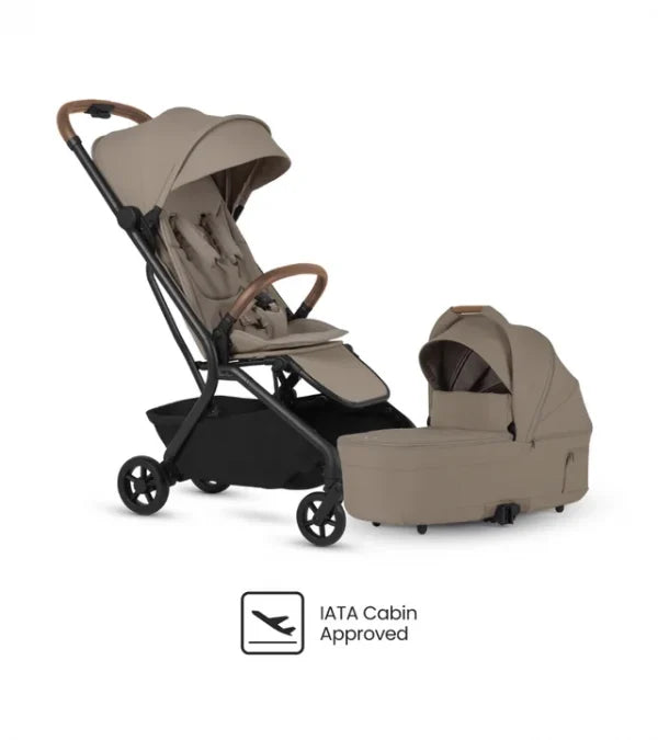 Silver Cross Nia Compact Travel Stroller + Bassinet Bundle - Champagne(Ships Late May/Early June) Silver Cross