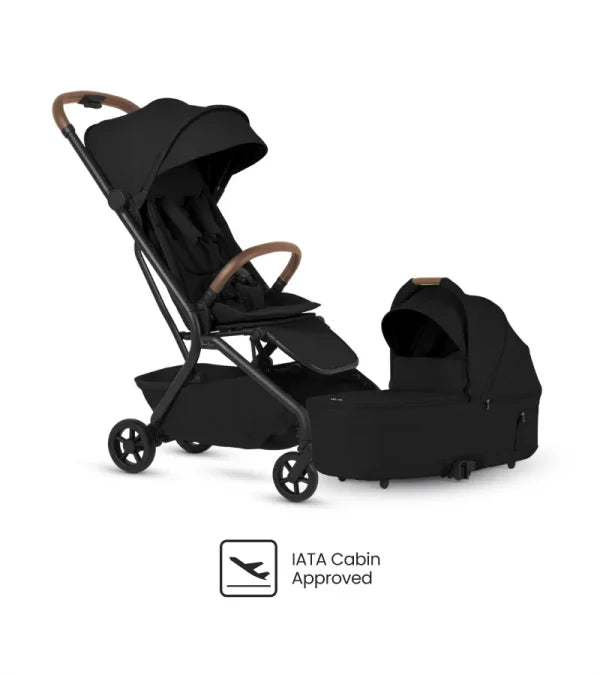 Silver Cross Nia Compact Travel Stroller + Bassinet Bundle - Onyx (Ships Late May/Early June) Silver Cross