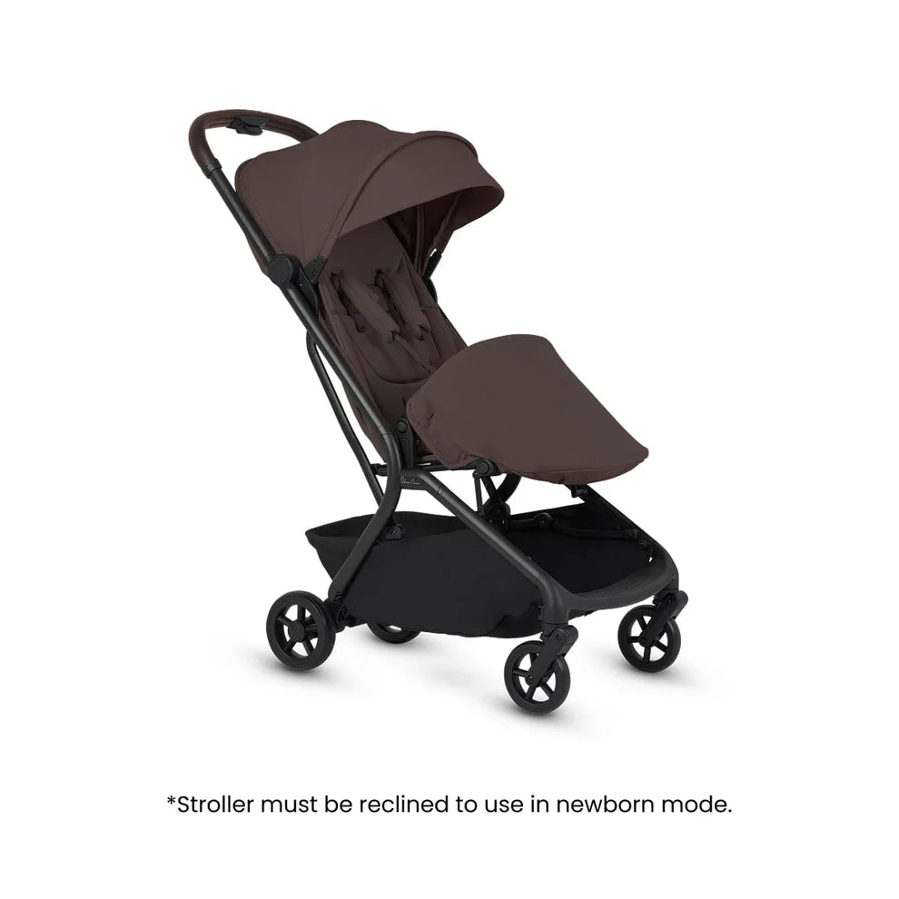 Silver Cross Nia Compact Travel Stroller + Bassinet Bundle - Chocolate (Ships Late May/Early June) Silver Cross
