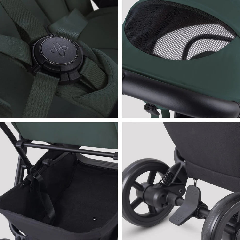 Silver Cross Nia Compact Travel Stroller + Bassinet Bundle - Conifer (Ships Late May/Early June) Silver Cross