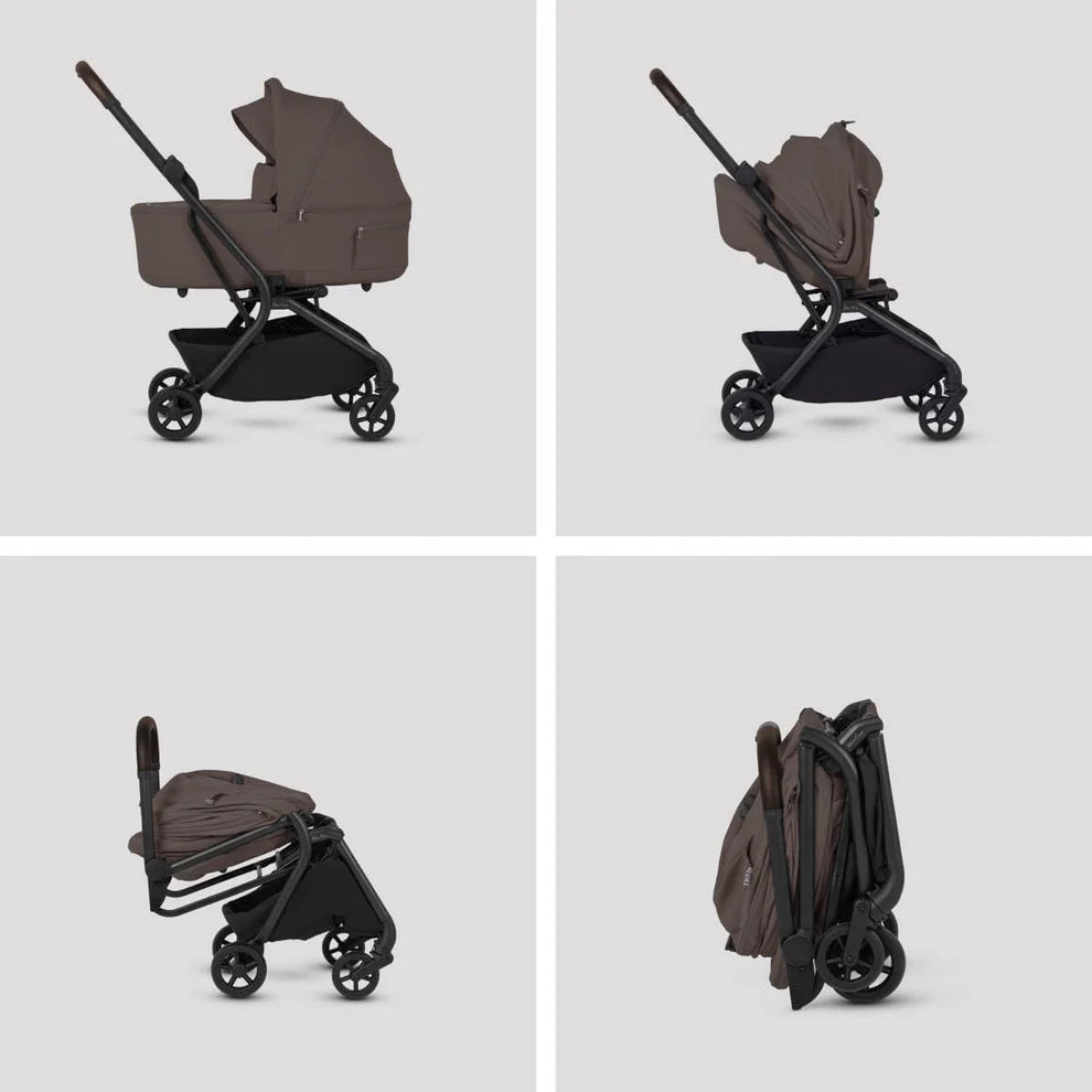 Silver Cross Nia Compact Travel Stroller + Bassinet Bundle - Chocolate (Ships Late May/Early June) Silver Cross