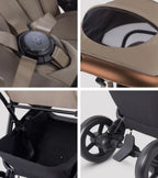 Silver Cross Nia Compact Travel Stroller + Bassinet Bundle - Champagne(Ships Late May/Early June) Silver Cross