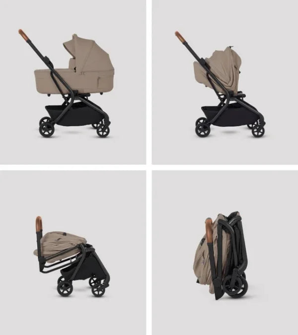 Silver Cross Nia Compact Travel Stroller + Bassinet Bundle - Champagne(Ships Late May/Early June) Silver Cross