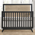 Tulip Juvenile Sissi Convertible Crib with 3 Drawer Dresser Set - Black/Natural Oak Tulip Juvenile