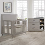 Tulip Juvenile Sissi Convertible Crib With 3 Drawer Dresser Set - Greige (Wood Grain) Tulip Juvenile