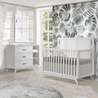 Tulip Juvenile Sissi Convertible Crib and 3 Drawer Dresser Set - White (Wood Grain) Tulip Juvenile