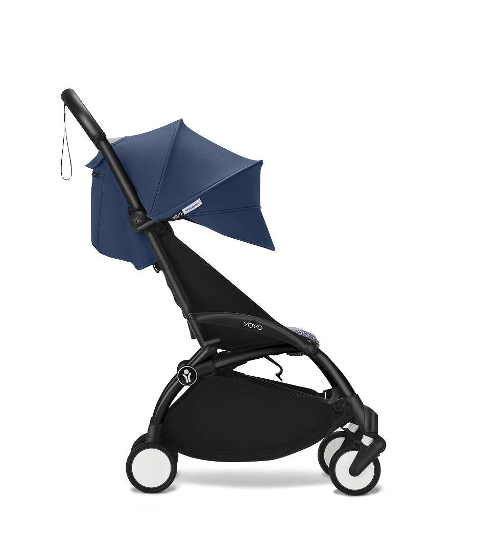 Stokke YOYO³ 6+ Stroller - Black Frame/Air France Blue Fabric Stokke