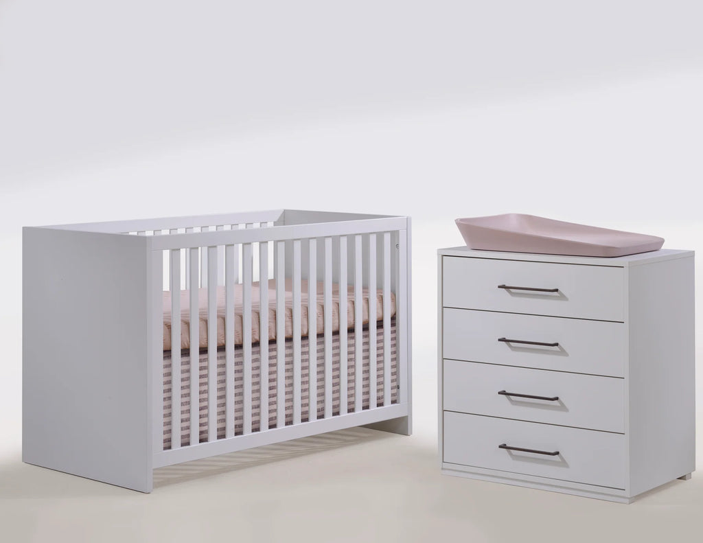 Tulip Juvenile Contempo Crib & Dresser Set - White Tulip Juvenile