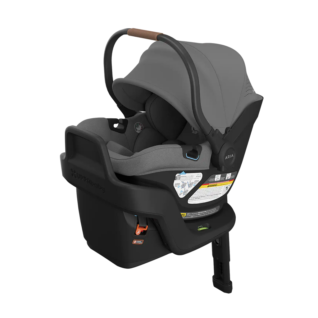 UPPAbaby Aria V2 Infant Car Seat - Greyson (Charcoal Mélange/Saddle Leather) UPPAbaby
