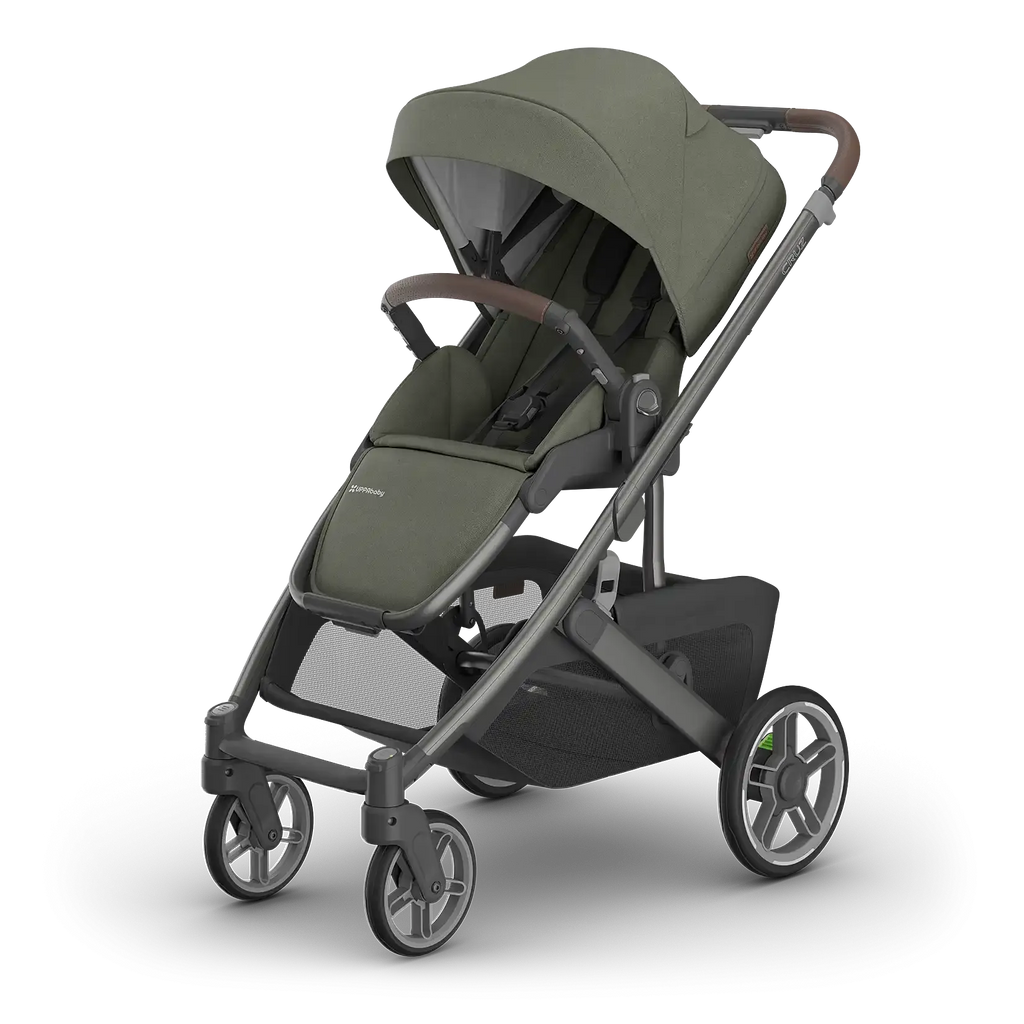 UPPAbaby Cruz V3 Stroller - Evelyn (Meadow Green/Graphite Frame/Chestnut Leather) UPPAbaby
