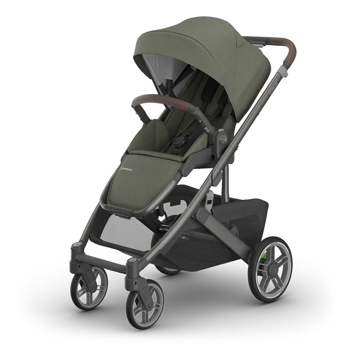 UPPAbaby Cruz V3 Stroller - Evelyn (Meadow Green/Graphite Frame/Chestnut Leather) UPPAbaby
