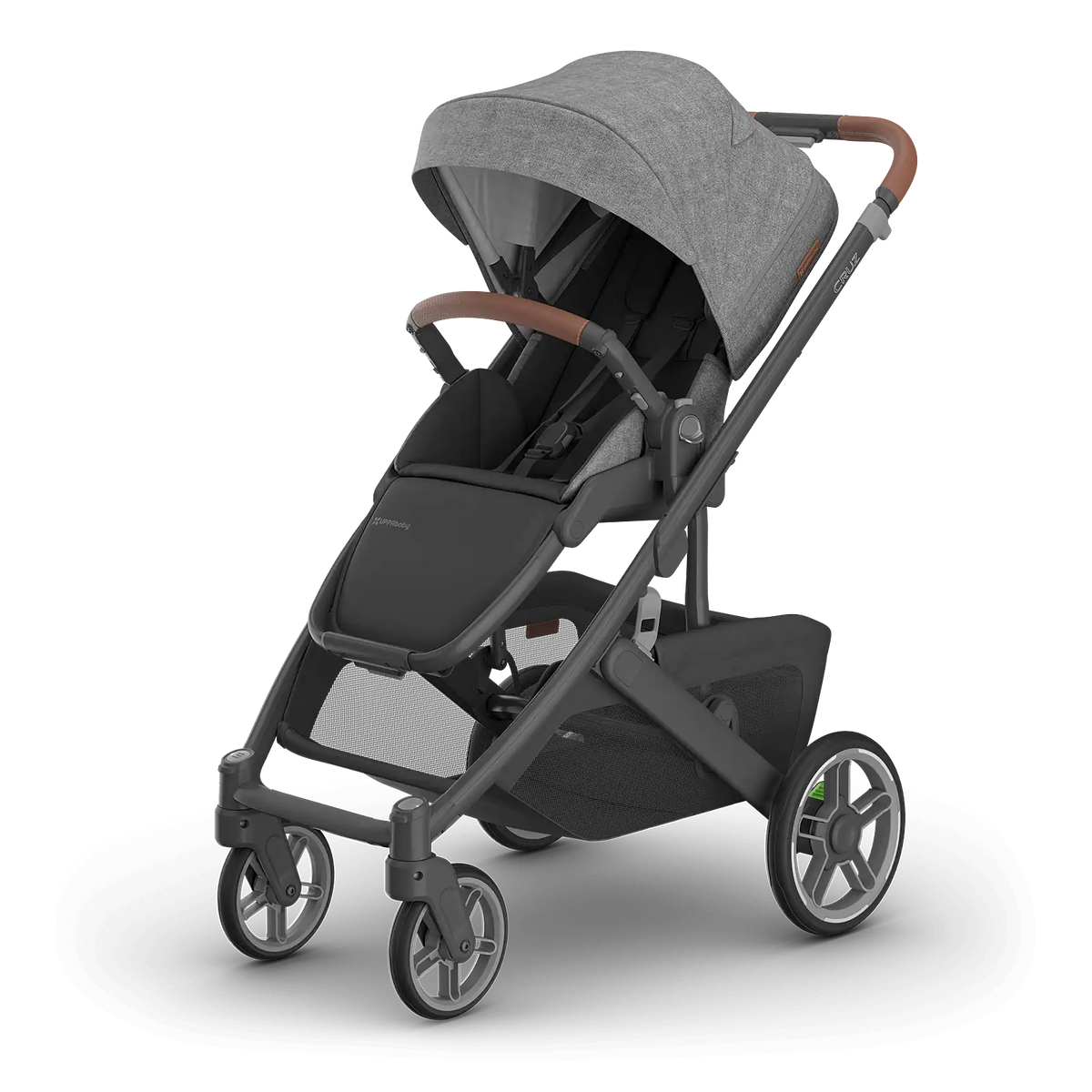 UPPAbaby Cruz V3 Stroller - Greyson (Charcoal Mélange | Carbon Frame | Saddle Leather) UPPAbaby