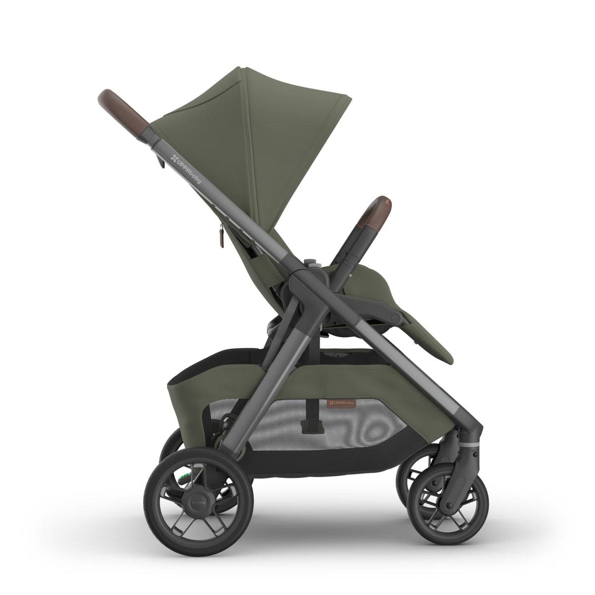 UPPAbaby Kona Stroller - Evelyn (Meadow Green/Chestnut Leather/Graphite Frame) UPPAbaby