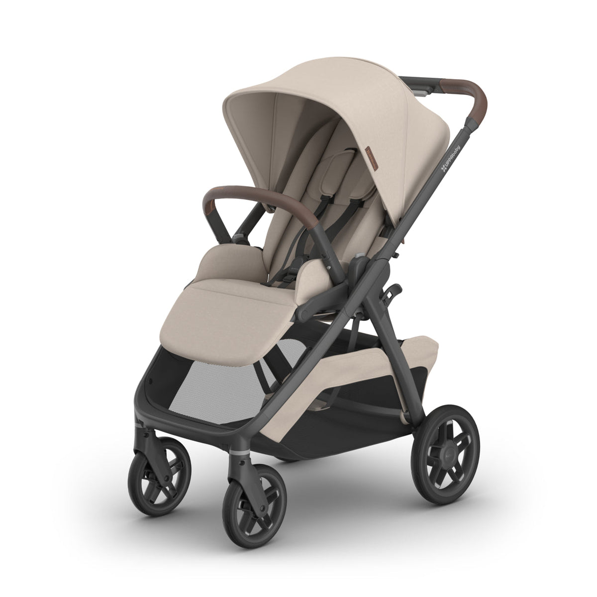 UPPAbaby Kona Stroller - Ada (Sandstone Mélange/Chestnut Leather/Carbon Frame) UPPAbaby
