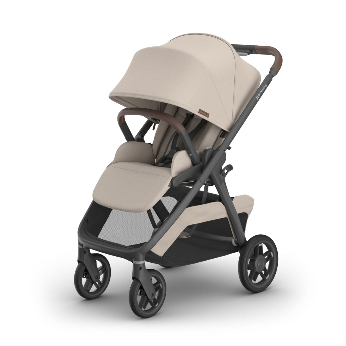 UPPAbaby Kona Stroller - Ada (Sandstone Mélange/Chestnut Leather/Carbon Frame) UPPAbaby