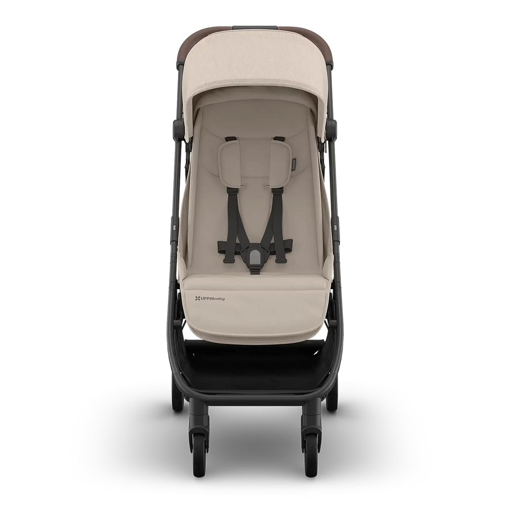 UPPAbaby Minu V3 Stroller - (Ada Sandstone Mélange/Carbon Frame/Chestnut Leather) UPPAbaby