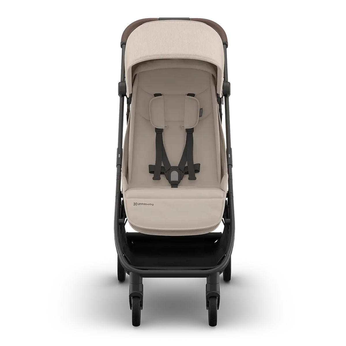 UPPAbaby Minu V3 Stroller - (Ada Sandstone Mélange/Carbon Frame/Chestnut Leather) UPPAbaby