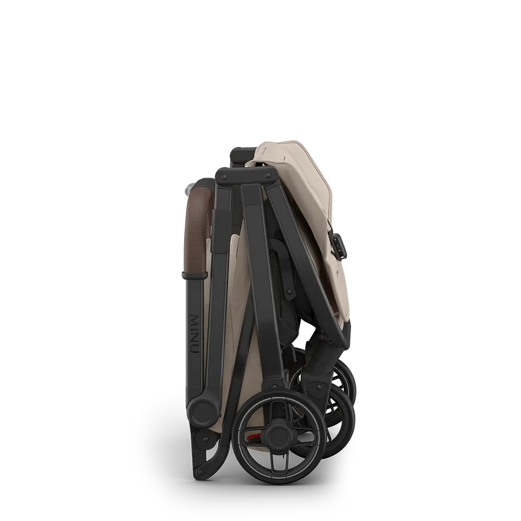 UPPAbaby Minu V3 Stroller - (Ada Sandstone Mélange/Carbon Frame/Chestnut Leather) UPPAbaby
