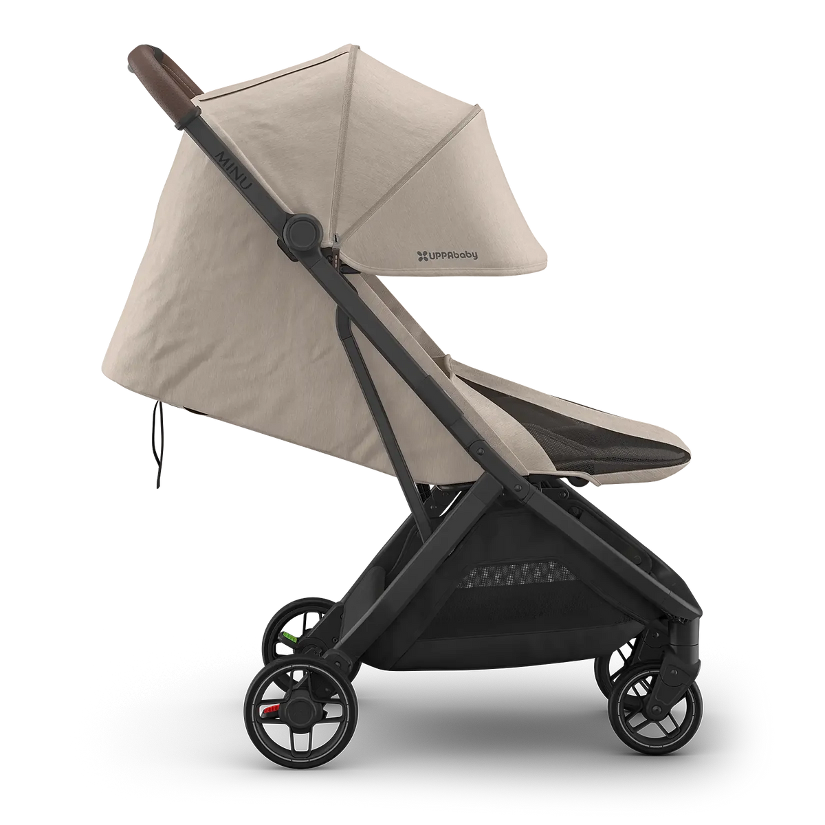 UPPAbaby Minu V3 Stroller - (Ada Sandstone Mélange/Carbon Frame/Chestnut Leather) UPPAbaby