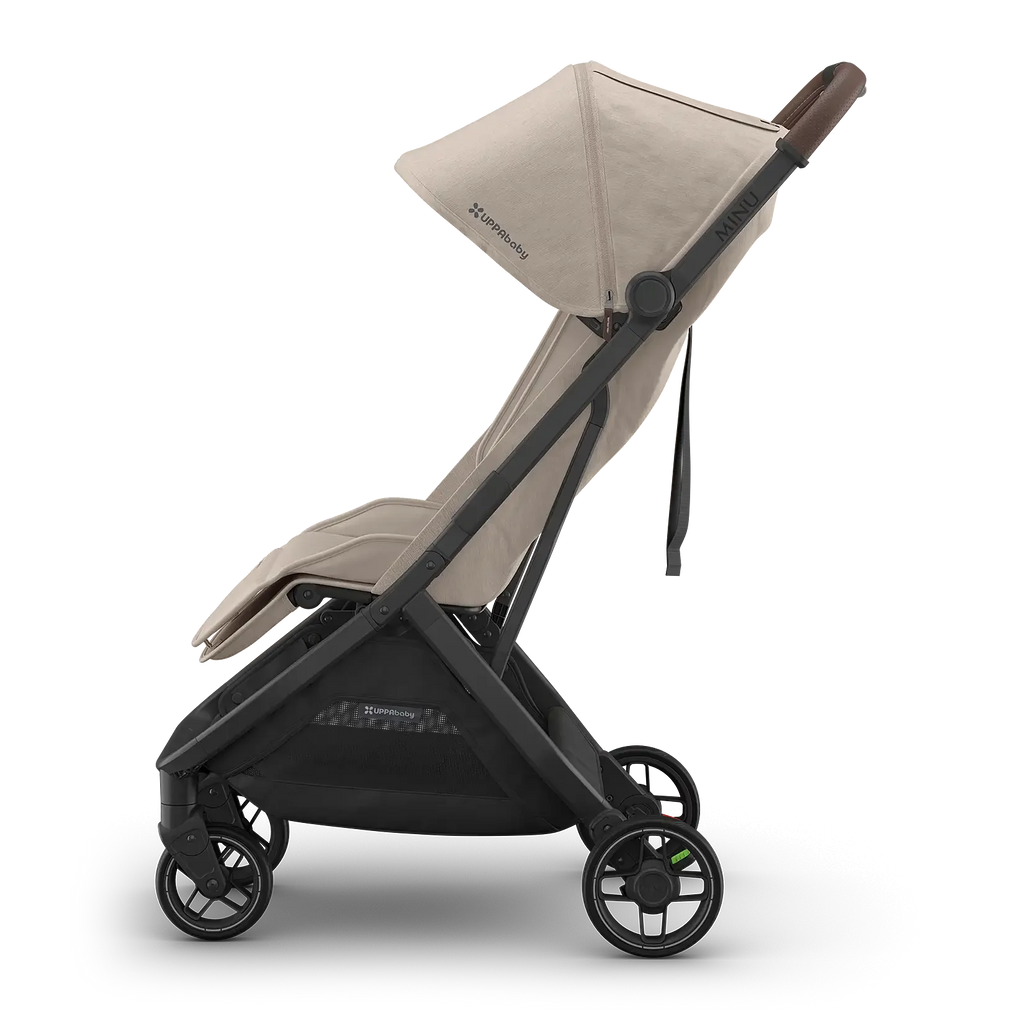 UPPAbaby Minu V3 Stroller - (Ada Sandstone Mélange/Carbon Frame/Chestnut Leather) UPPAbaby