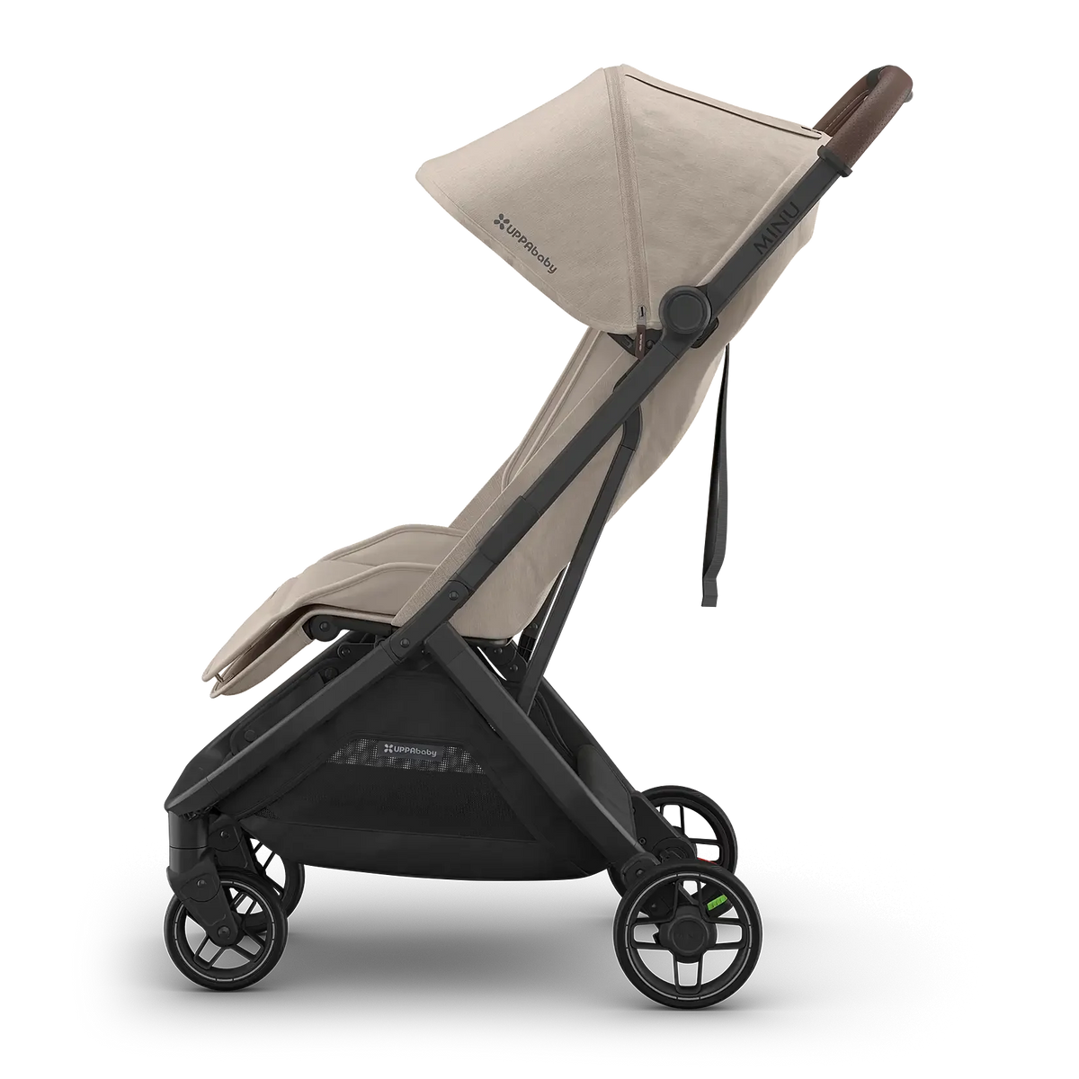 UPPAbaby Minu V3 Stroller - (Ada Sandstone Mélange/Carbon Frame/Chestnut Leather) UPPAbaby