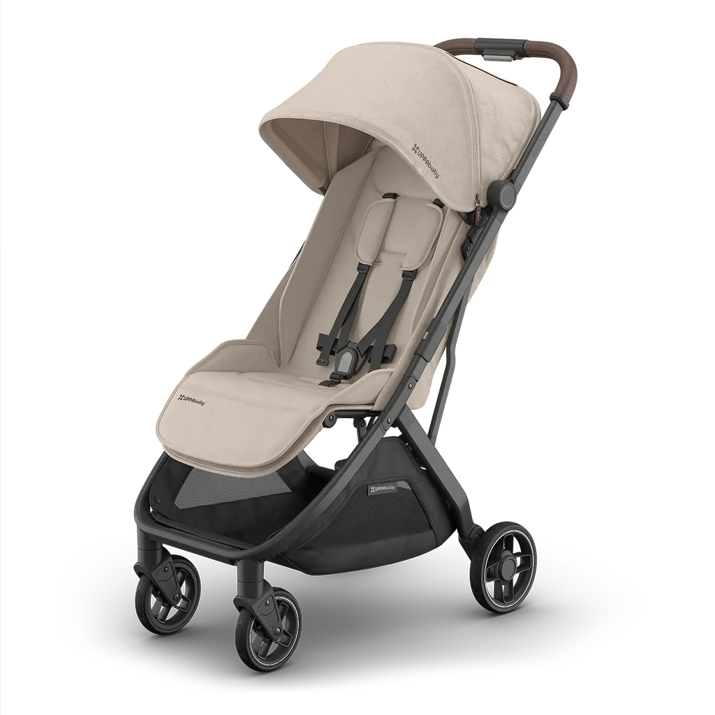UPPAbaby Minu V3 Stroller - (Ada Sandstone Mélange/Carbon Frame/Chestnut Leather) UPPAbaby