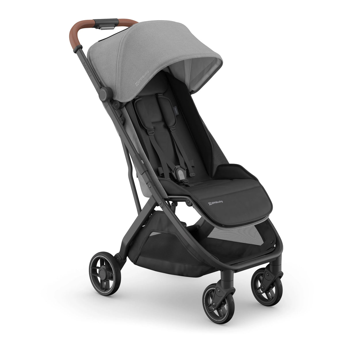 UPPAbaby Minu V3 Stroller - Greyson (Charcoal Mélange/Carbon Frame/Saddle Leather) UPPAbaby