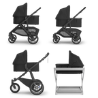 UPPAbaby V3 Bassinet - James (Black/Carbon Frame/Black Leather) UPPAbaby