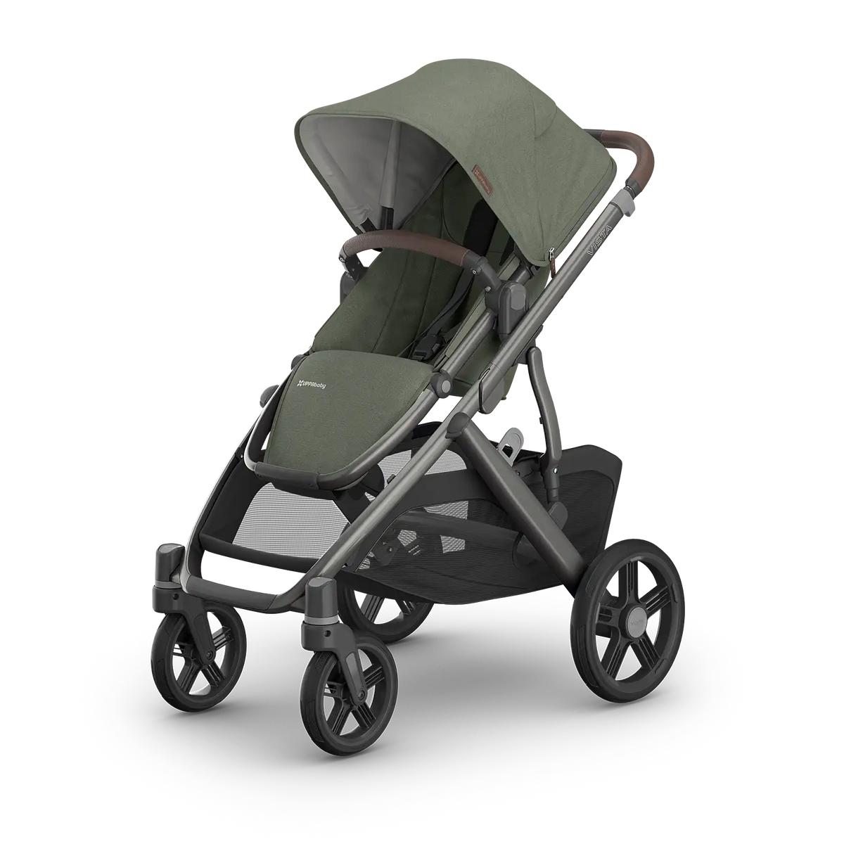 UPPAbaby Vista V3 Stroller - Evelyn (Meadow Green/Graphite Frame/Chestnut Leather) UPPAbaby