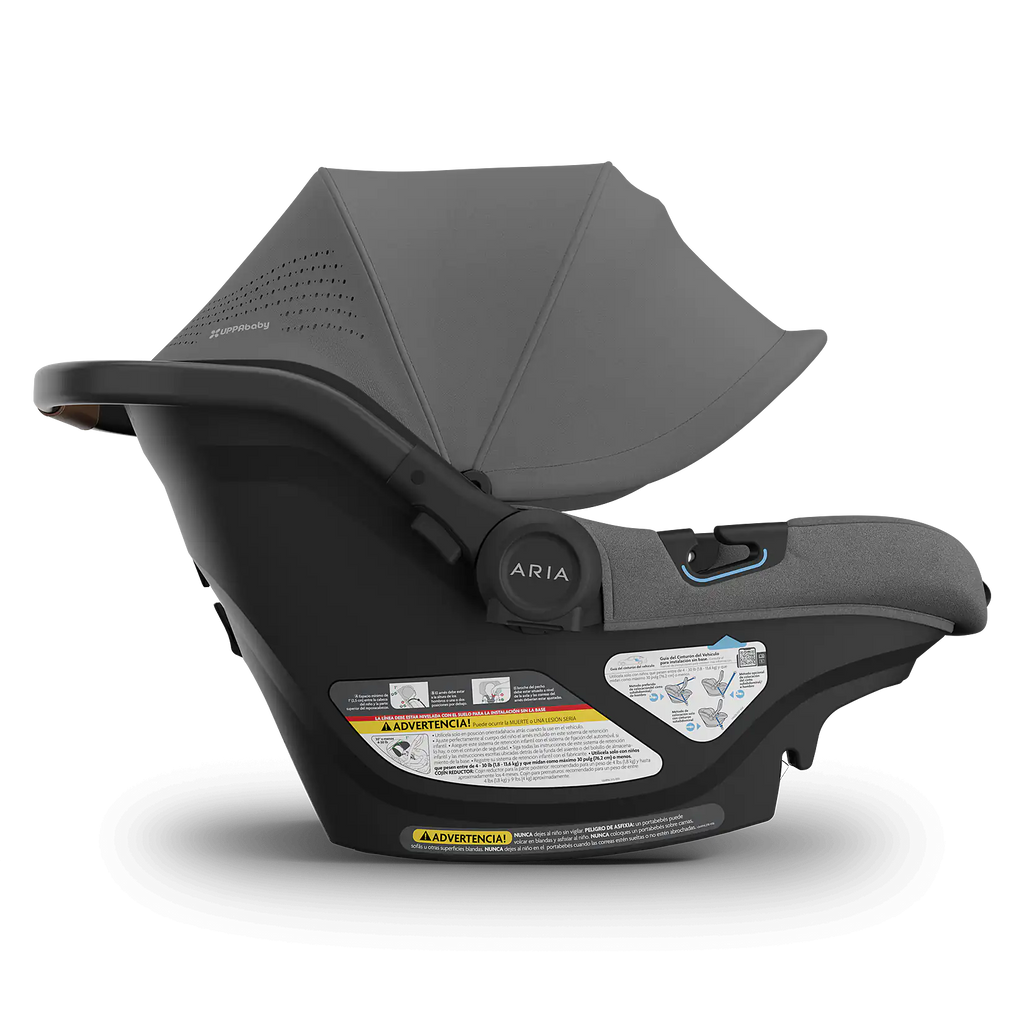 UPPAbaby Aria V2 Infant Car Seat - Greyson (Charcoal Mélange/Saddle Leather) UPPAbaby