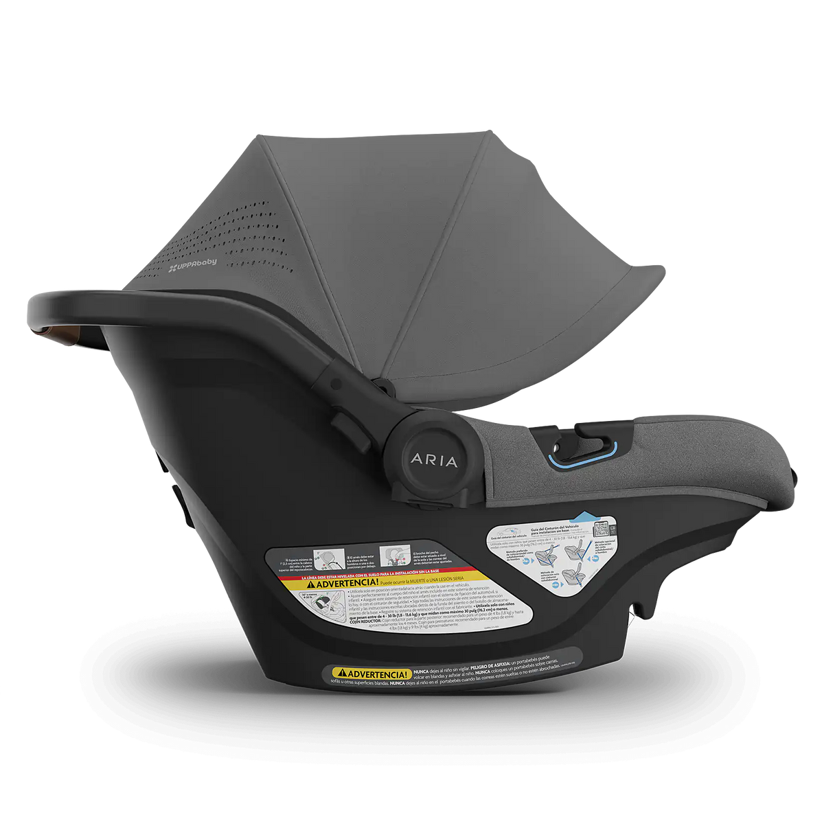 UPPAbaby Aria V2 Infant Car Seat - Greyson (Charcoal Mélange/Saddle Leather) UPPAbaby