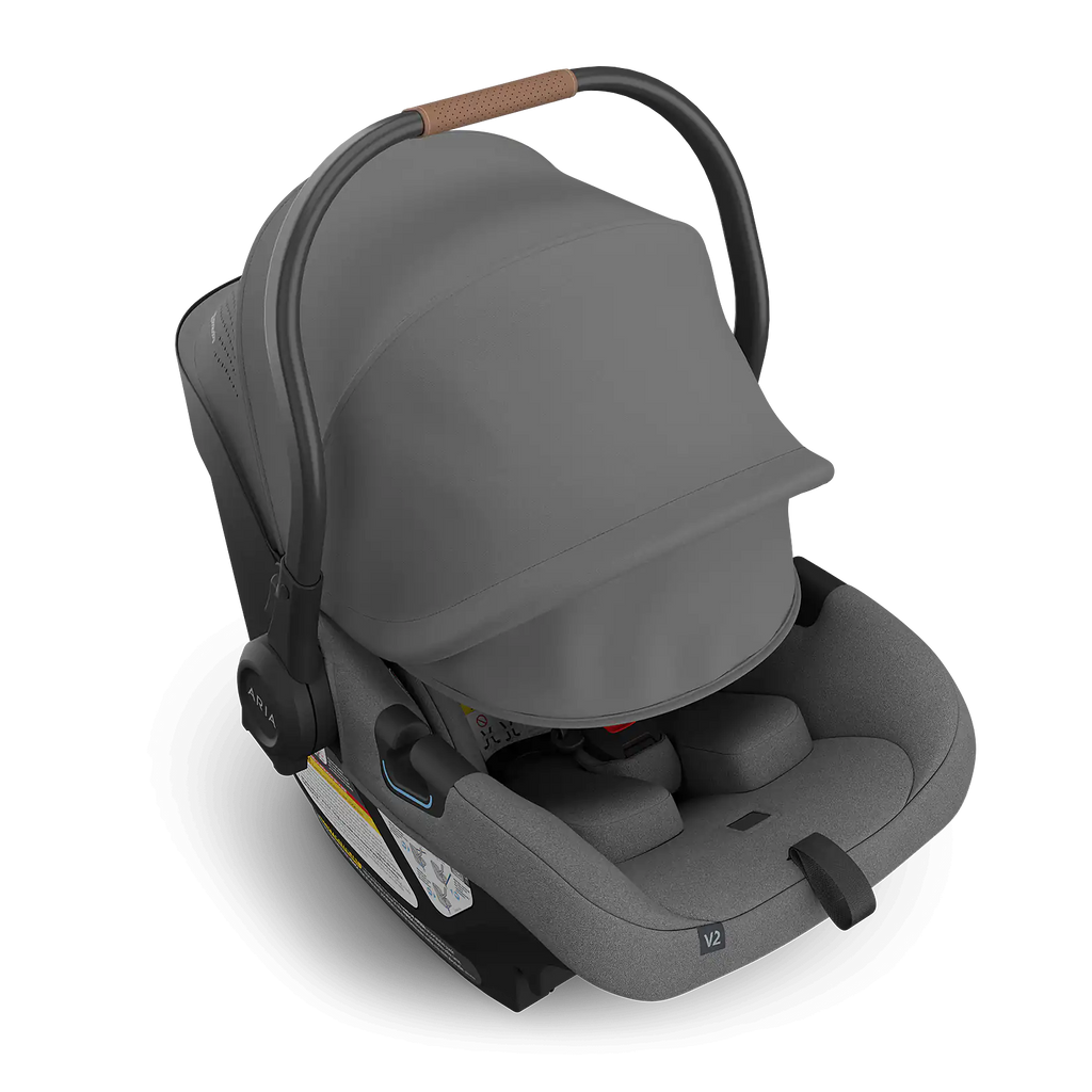 UPPAbaby Aria V2 Infant Car Seat - Greyson (Charcoal Mélange/Saddle Leather) UPPAbaby