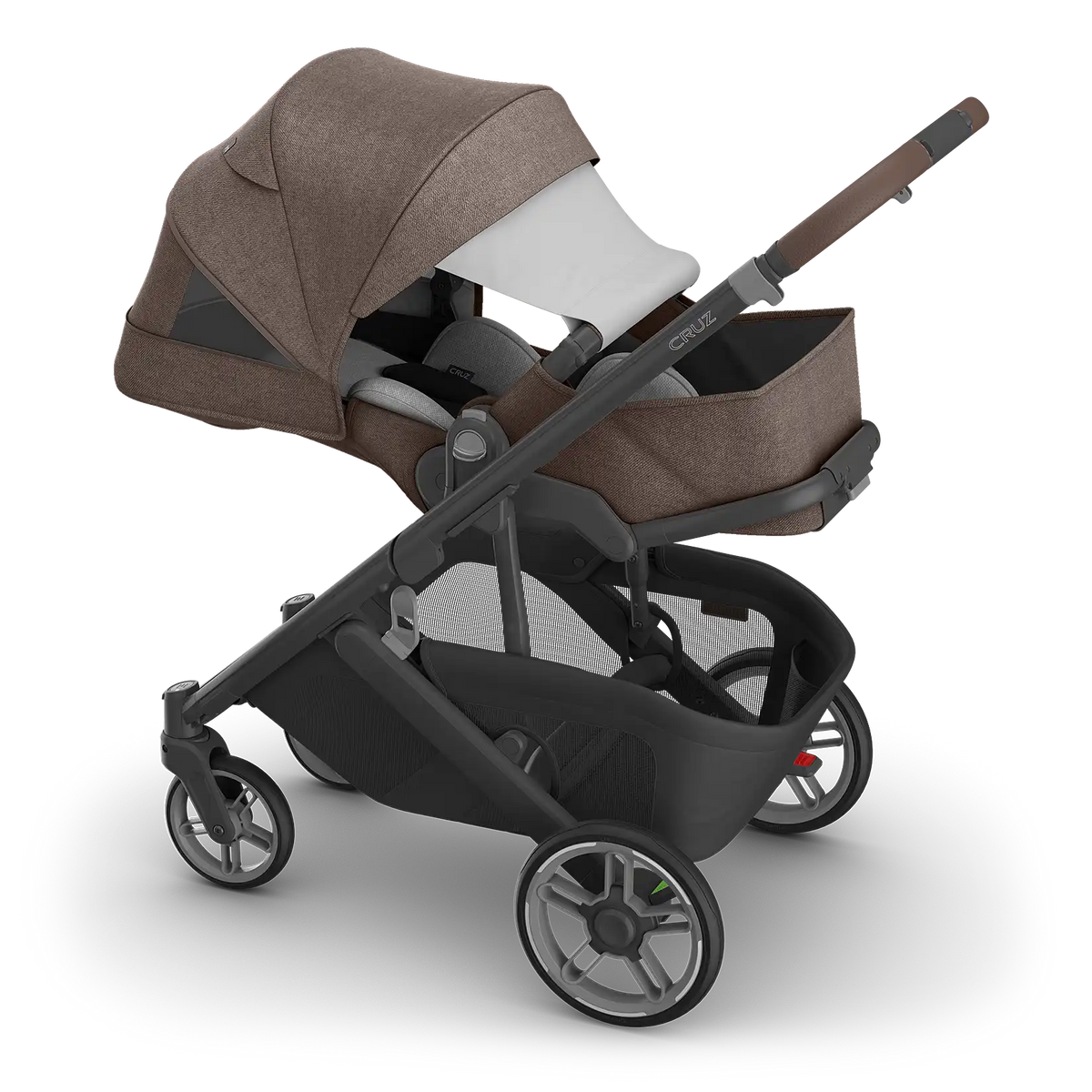 UPPAbaby Cruz V3 Stroller - Owen (Mocha Mélange/Carbon Frame/Chestnut Leather) UPPAbaby