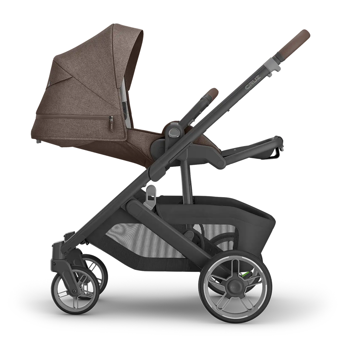 UPPAbaby Cruz V3 Stroller - Owen (Mocha Mélange/Carbon Frame/Chestnut Leather) UPPAbaby