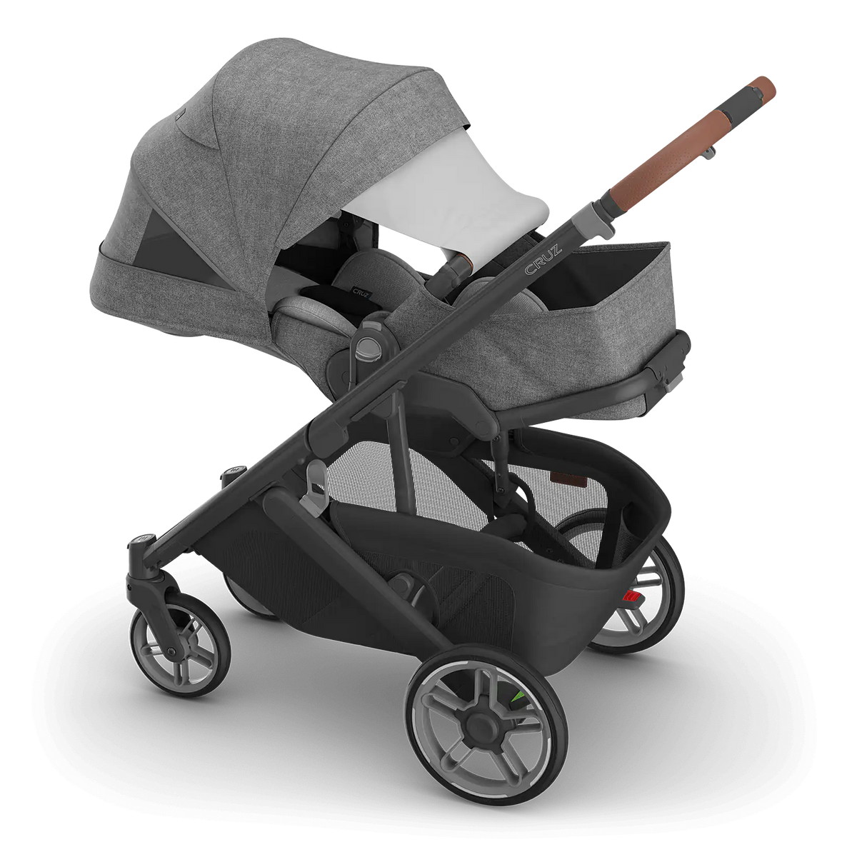 UPPAbaby Cruz V3 Stroller - Greyson (Charcoal Mélange | Carbon Frame | Saddle Leather) UPPAbaby