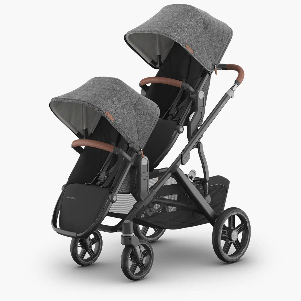 UPPAbaby Rumbleseat V3 - Greyson (Charcoal Mélange/Carbon Frame/Saddle Leather) UPPAbaby