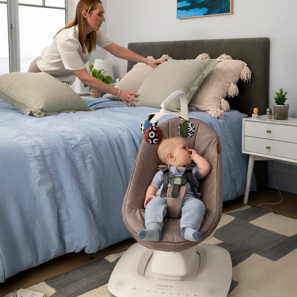 UPPAbaby Mamaroo® Smart Swing - Charlie (Sand Mélange) UPPAbaby