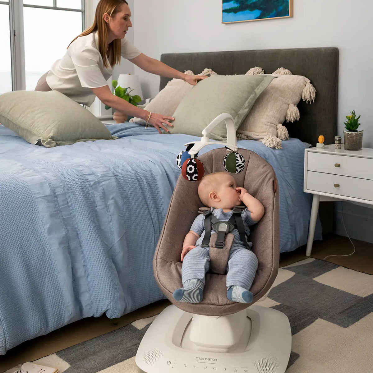 UPPAbaby Mamaroo® Smart Swing - Charlie (Sand Mélange) UPPAbaby
